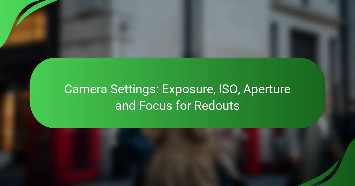 Camera Settings: Exposure, ISO, Aperture and Focus for Redouts