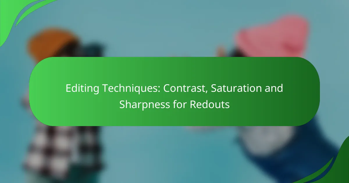 Editing Techniques: Contrast, Saturation and Sharpness for Redouts