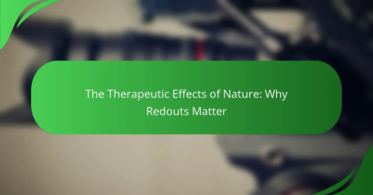 The Therapeutic Effects of Nature: Why Redouts Matter