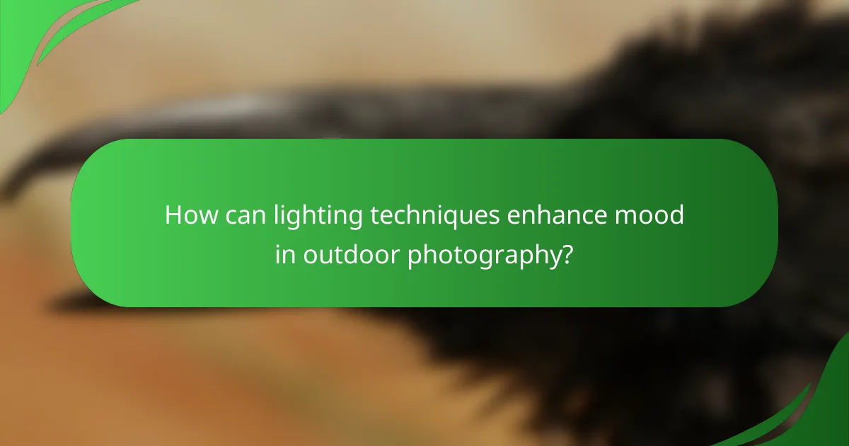 How can lighting techniques enhance mood in outdoor photography?