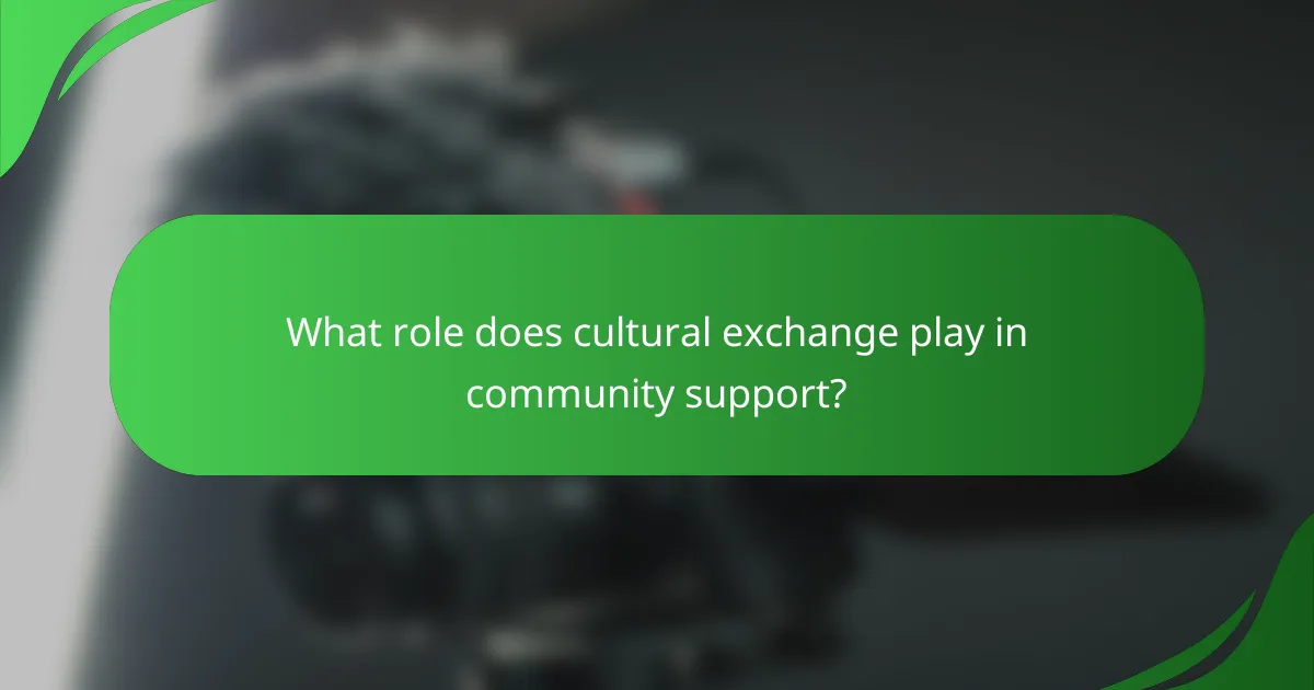 What role does cultural exchange play in community support?